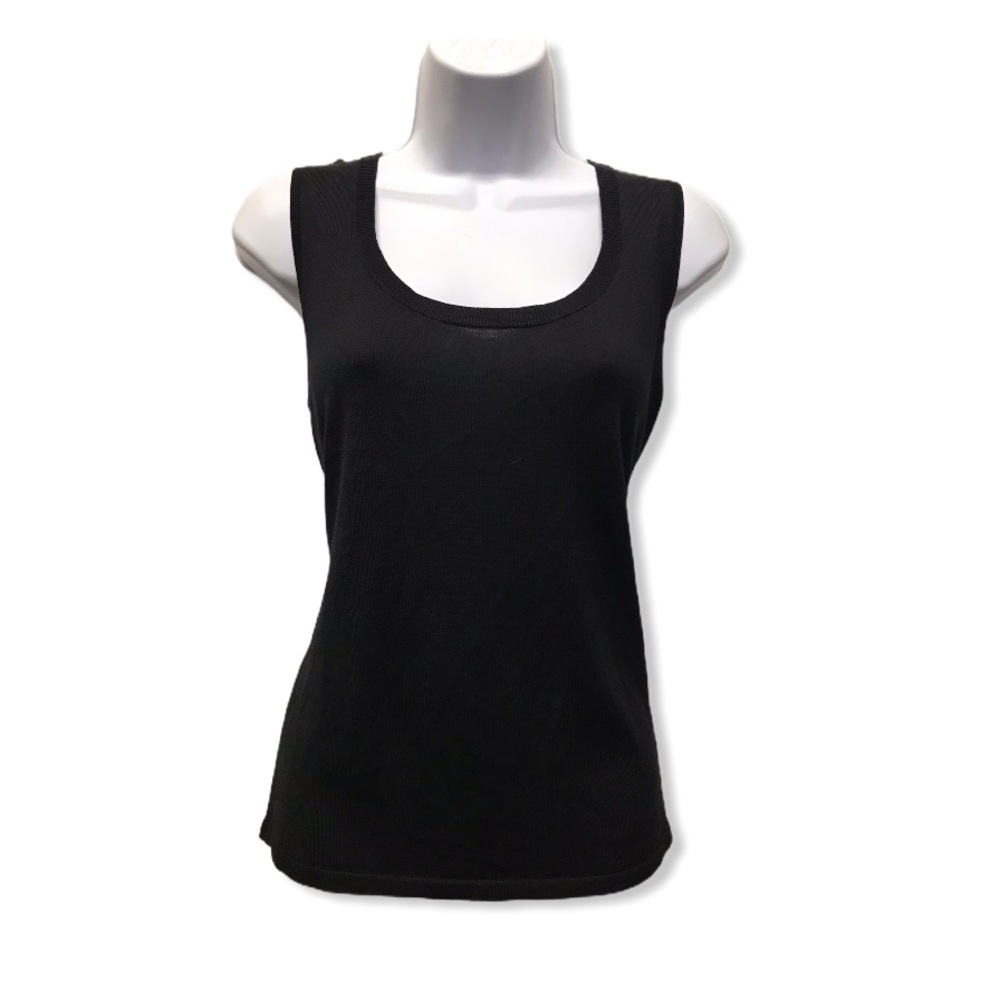 August Silk | Black Sleeveless Lightweight Blouse • - Picture 5 of 7
